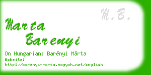 marta barenyi business card